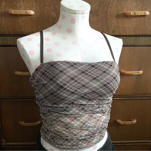 Plaid Mesh Tank Top